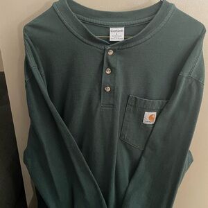 Carhartt Forest Green Long Sleeve Henley